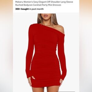 Elegant Red Off-Shoulder Dress